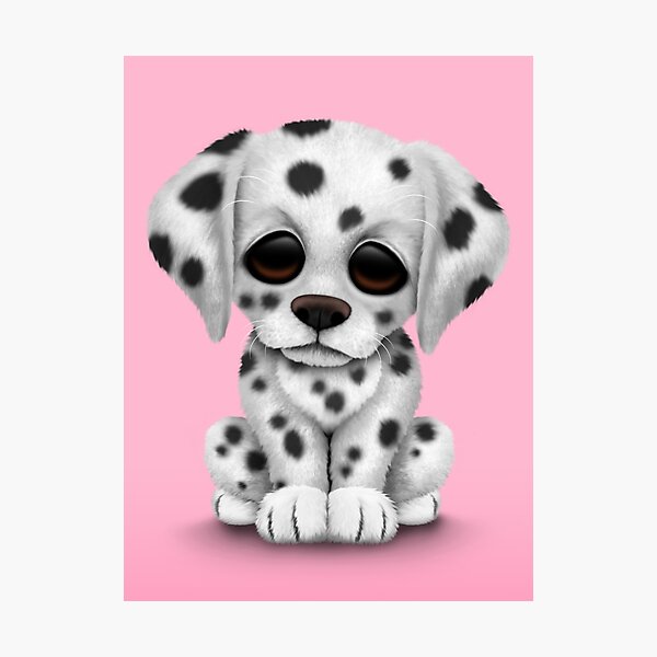 Impression Photo Chiot Dalmatien Portant Des Lunettes De Lecture Rose Par Jeffbartels Redbubble