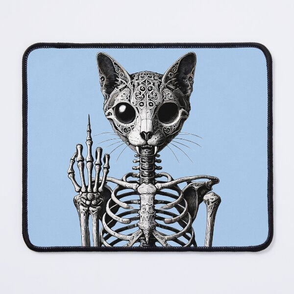Item preview, Skeleton Cat Ethereal Middle Finger designed and sold by TSQ.