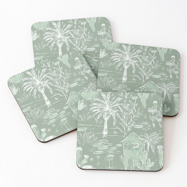 Item preview,  Cactus and palm trees in green and cream designed and sold by Joanne-Amanda.