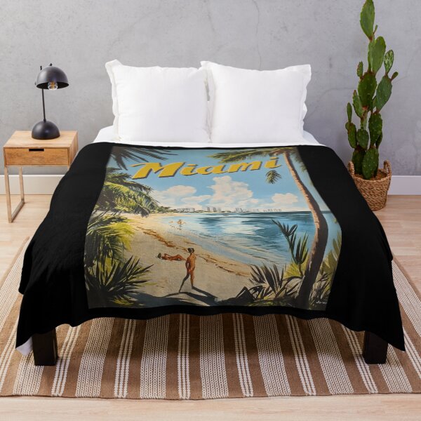 Item preview, Vintage Miami Travel Poster designed and sold by Boddicca.