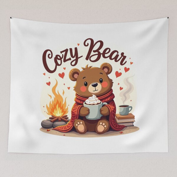 Item preview, Cozy Bear by the Campfire  designed and sold by Bulwshop.