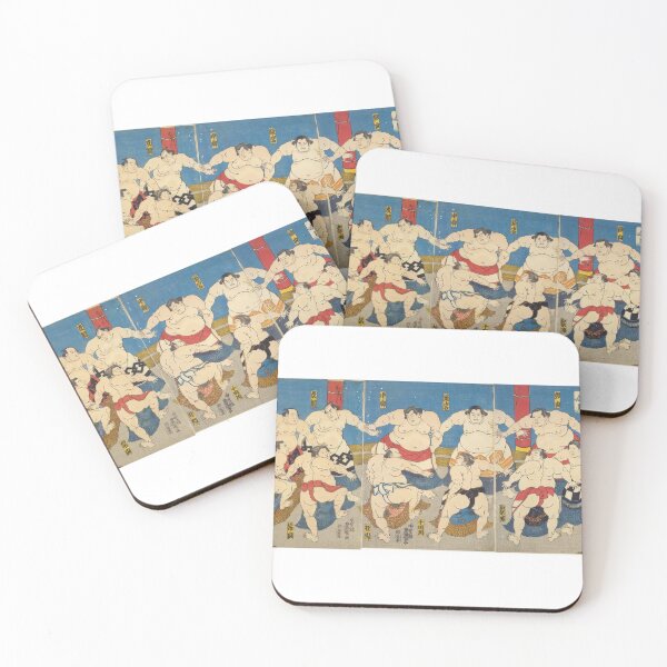 Item preview, Utagawa Kunisada 歌川国貞 Sumo wrestlers in circle performing entering ceremony  designed and sold by TeeARTHY.