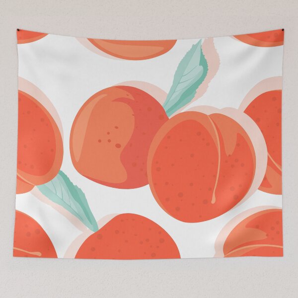 Item preview, Seamless peach pattern with fruits. designed and sold by MatyKotiv.