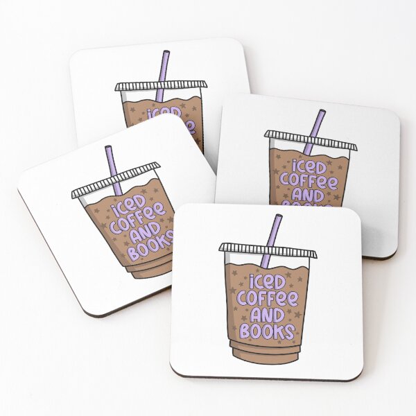 Item preview, iced coffee and books - purple w stars designed and sold by haileyellis17.