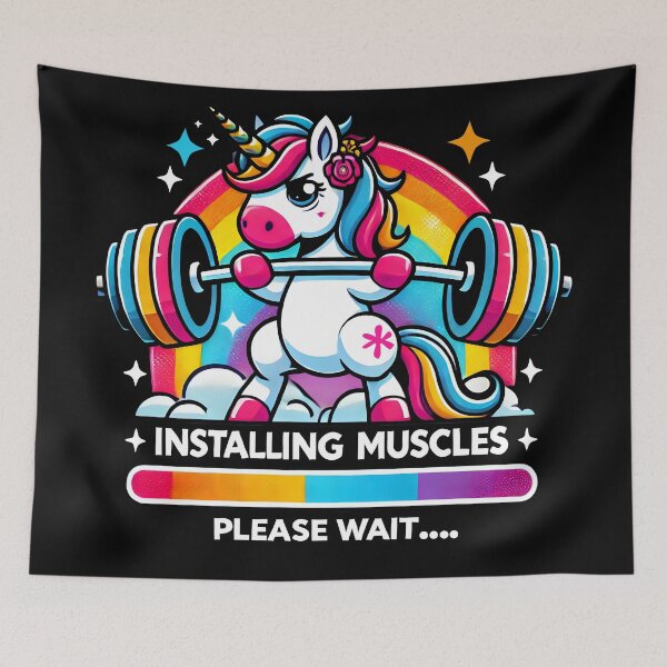 Item preview, Weightlifting Unicorn Rainbow Gym Design – Fitness and Magic Combined designed and sold by DrawHandArt.