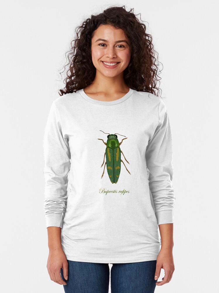Alternate view of Buprestis rufipes - Red-legged Buprestis beetle Long Sleeve T-Shirt