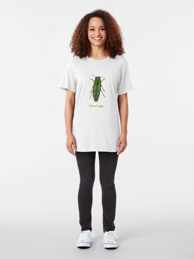 Alternate view of Buprestis rufipes - Red-legged Buprestis beetle Slim Fit T-Shirt