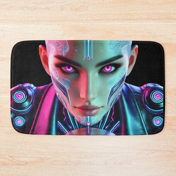 Item preview, The Neon Nomad: Cyberpunk Futuristic Motorcycle Art designed and sold by PawtopiaDesigns.