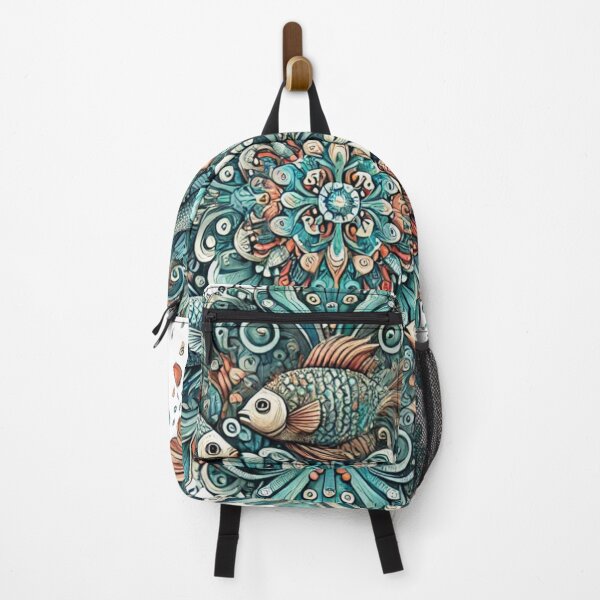 Item preview, Fish Mandala with Ocean Motifs designed and sold by EsraaCreations.