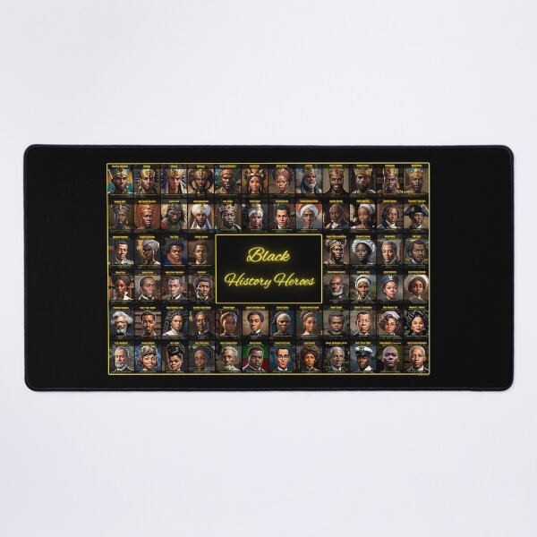 Item preview, Black History Heroes: 64 Iconic Figures (Black Landscape) designed and sold by Divine Shades of Brown.