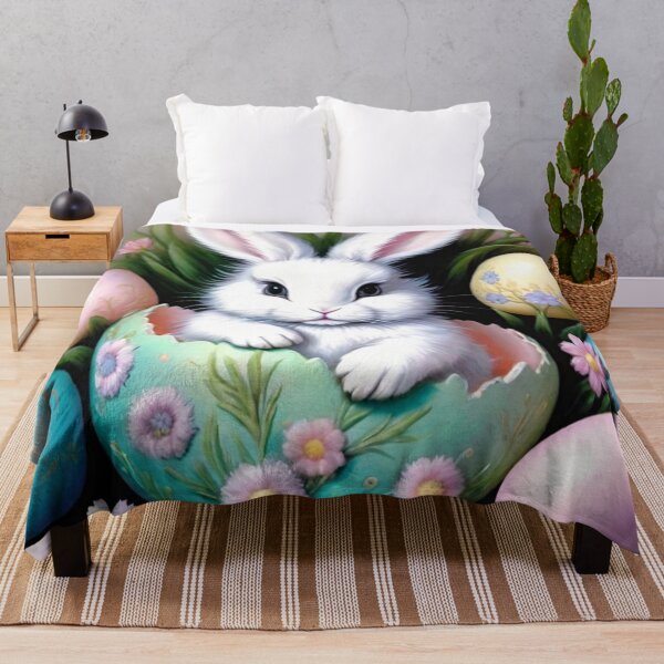 Item preview, Happy Easter Bunny and colorful Easter eggs and flowers  designed and sold by DreamingAwake1.
