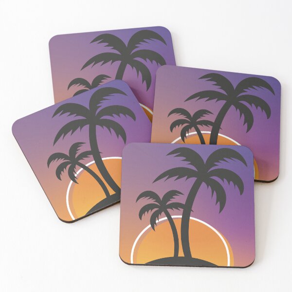 Item preview, Palm trees on the beach at sunset vacation travel designed and sold by VAJUS.