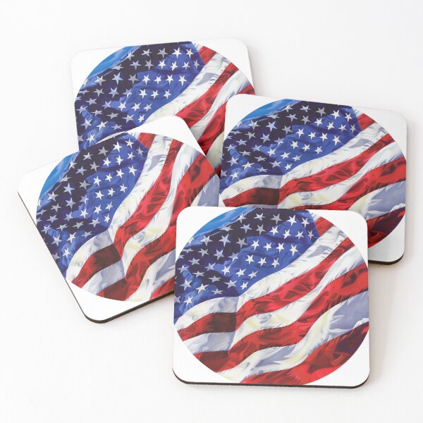 Item preview, American Flag Waving - Dynamic Independence Day Celebration Against Bright Blue Sky designed and sold by Art00786.