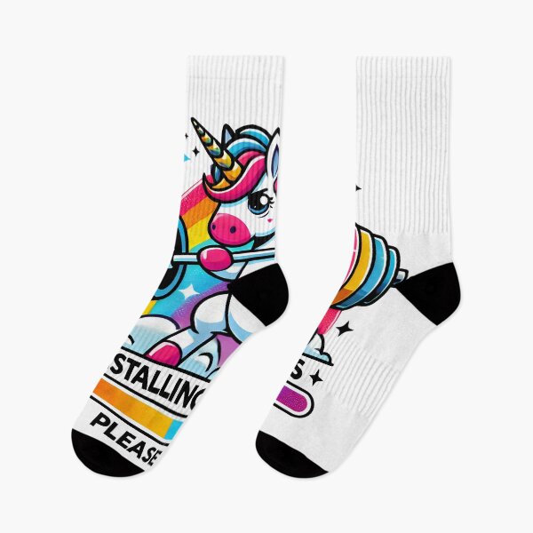 Item preview,  Weightlifting Unicorn Rainbow Gym Design – Fitness and Magic Combined designed and sold by DrawHandArt.