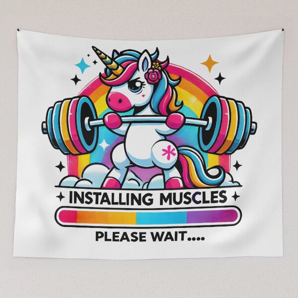 Item preview,  Weightlifting Unicorn Rainbow Gym Design – Fitness and Magic Combined designed and sold by DrawHandArt.