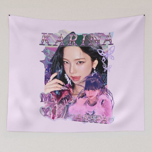 Item preview, Aespa Karina Group Members Y2K Preppy Purple Collage Design designed and sold by HELL0WBELLO.