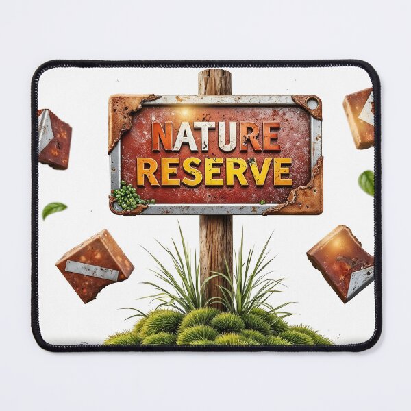 Item preview, Weathered Nature Reserve Sign with Rustic Metal and Wooden Post designed and sold by Creative88Art.