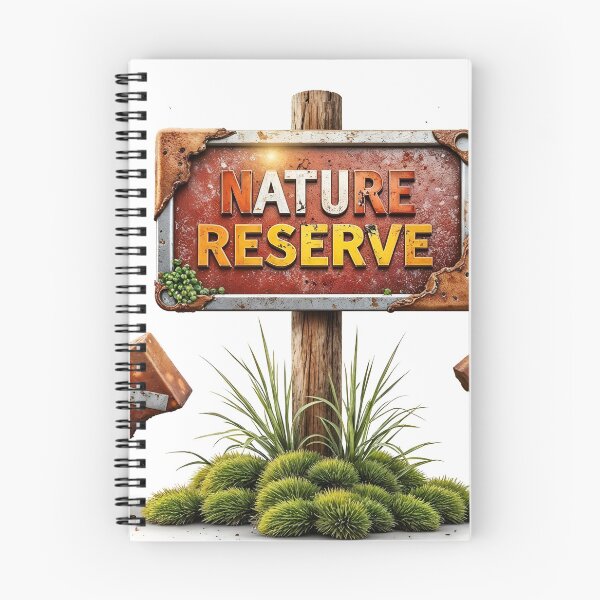 Item preview, Weathered Nature Reserve Sign with Rustic Metal and Wooden Post designed and sold by Creative88Art.