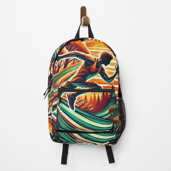 Item preview, Sunset Trail Runner - Vibrant Running Artwork designed and sold by Desireehaz.