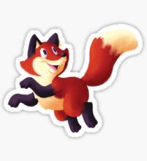 Happy Prancing Red Fox Sticker