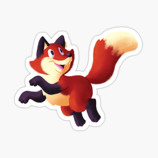 Happy Prancing Red Fox Sticker