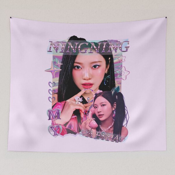 Item preview, Aespa NingNing Group Members Y2K Preppy Purple Collage Design designed and sold by HELL0WBELLO.