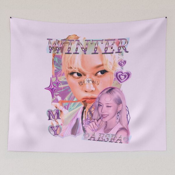Item preview, Aespa Winter Group Members Y2K Preppy Purple Collage Design designed and sold by HELL0WBELLO.