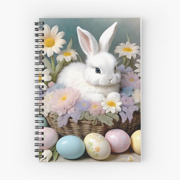 Item preview, Happy Easter Bunny and colorful Easter eggs and flowers V2 designed and sold by DreamingAwake1.