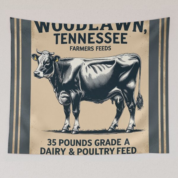 Item preview, FARMHOUSE FEED SACK DAIRY COW DESIGN designed and sold by Marcee Duggar.