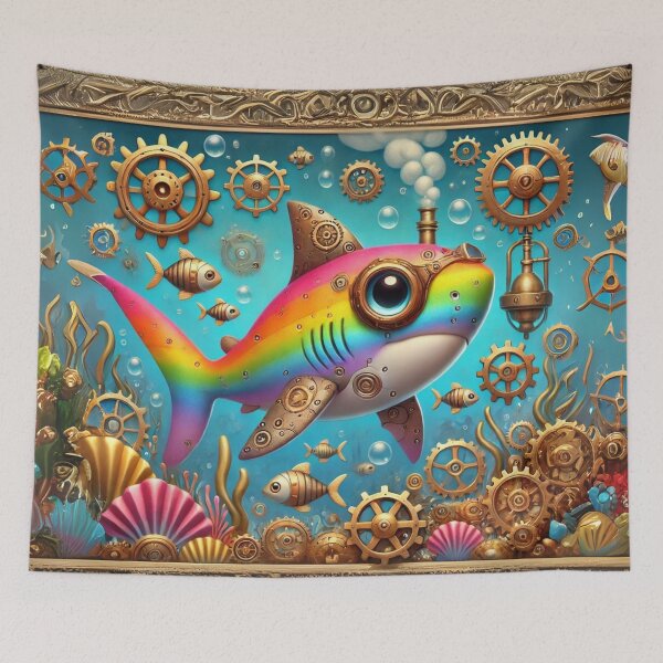 Item preview, Steampunk Rainbow Shark designed and sold by Sillytoe.
