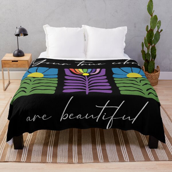 Item preview, Your True Colors are Beautiful - Abstract Flower - White Text designed and sold by FaeryNuff.