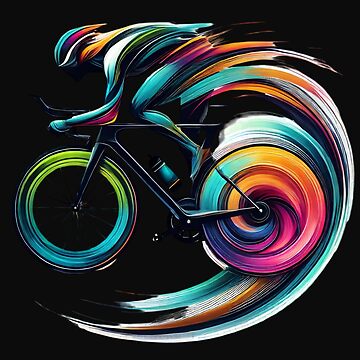 Artwork thumbnail, Colorful Bicycle Motion - Artistic Cycling Graphic by Desireehaz