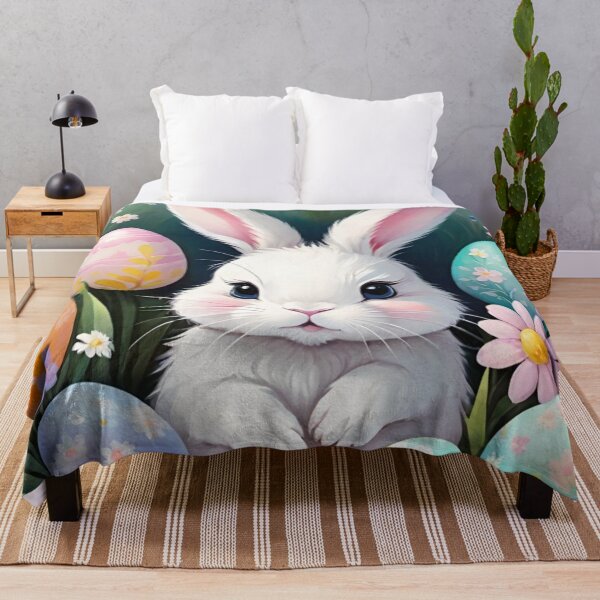 Item preview, Happy Easter Bunny and colorful Easter eggs and flowers V3 designed and sold by DreamingAwake1.