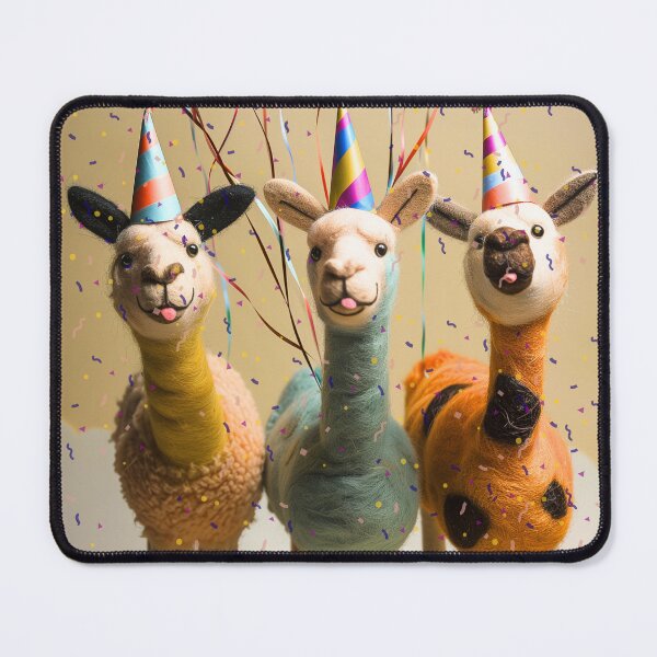 Item preview, Party Felted Llamas with Balloons and Confetti designed and sold by TringTringCards.