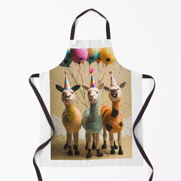 Item preview, Party Felted Llamas with Balloons and Confetti designed and sold by TringTringCards.