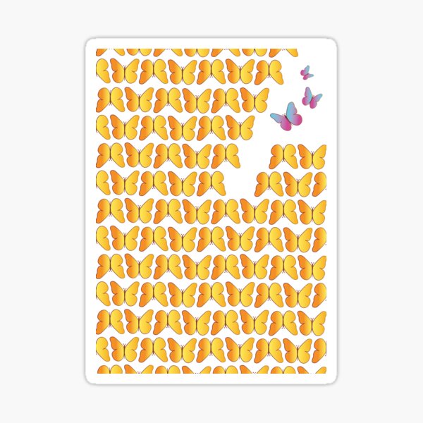 Butterflies yellow orange be yourself independent Sticker