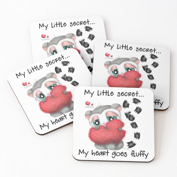 Item preview, Cute Kawaii Lemur Hugging Fluffy Heart - My heart goes fluffy designed and sold by Plakartis.
