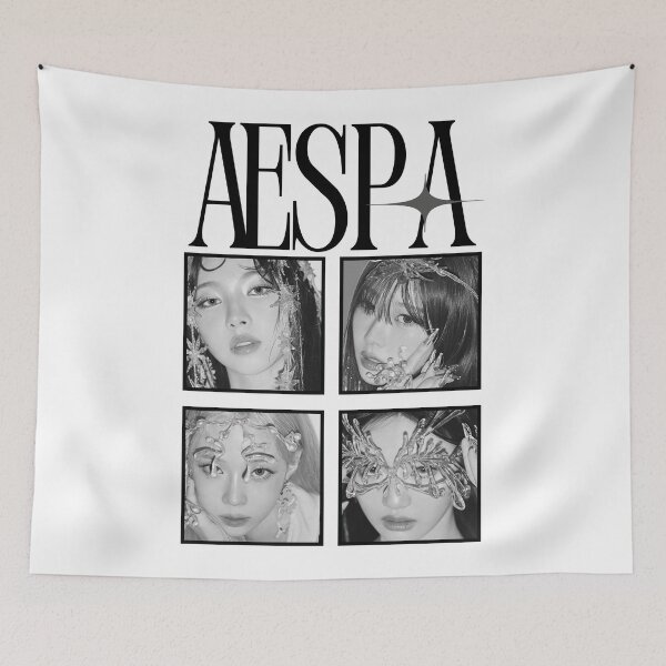 Item preview, Aespa Group Members Y2K Preppy Blank And White Collage Design designed and sold by HELL0WBELLO.