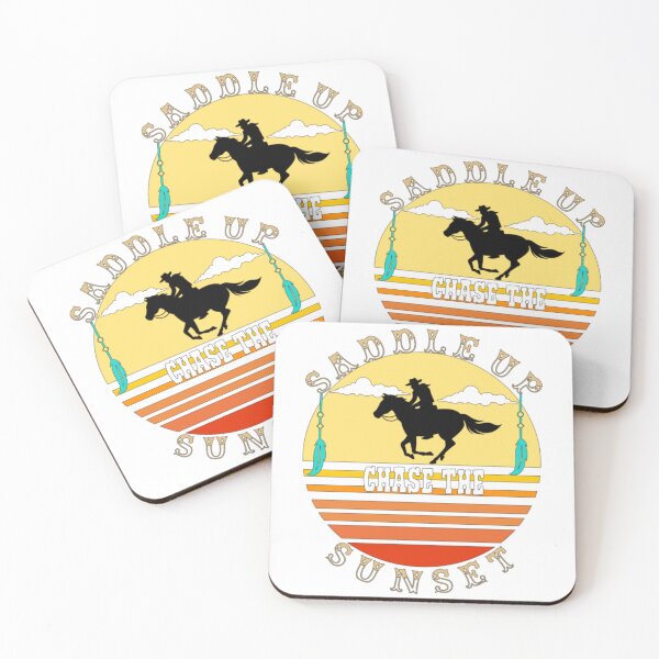 Item preview, Saddle Up, Chase the Sunset - Western Horseback Adventure designed and sold by mojorisintees.