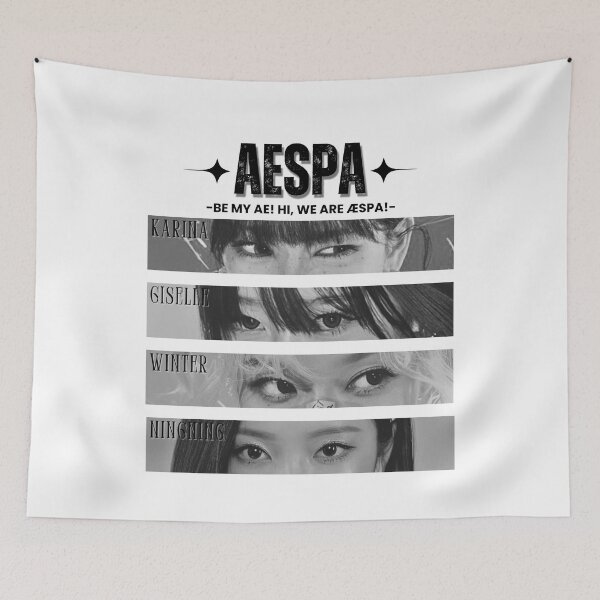 Item preview, Aespa Group Eye Members Y2K Preppy Blank And White Collage Design designed and sold by HELL0WBELLO.