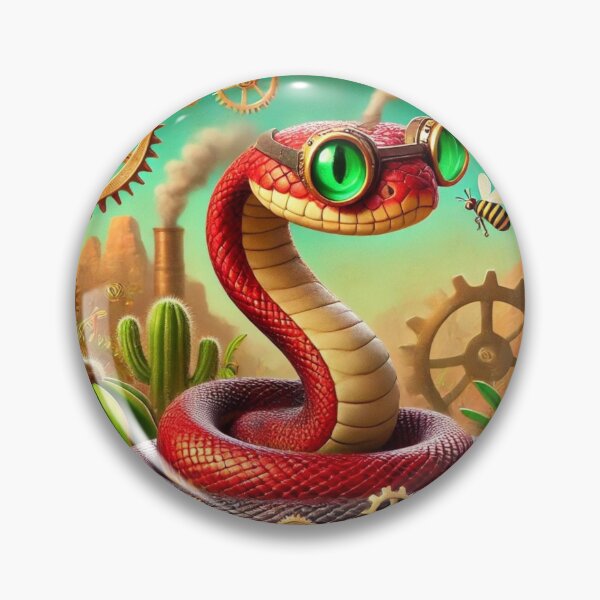 Item preview, Steampunk Red Diamondback Rattlesnake designed and sold by Sillytoe.