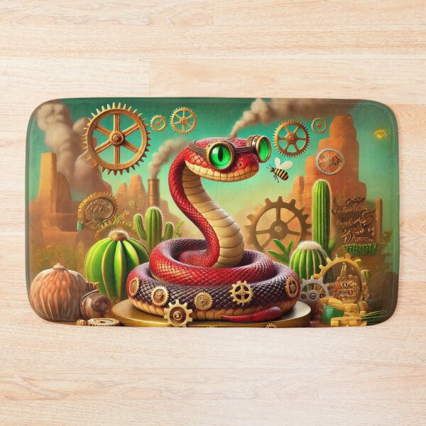 Item preview, Steampunk Red Diamondback Rattlesnake designed and sold by Sillytoe.