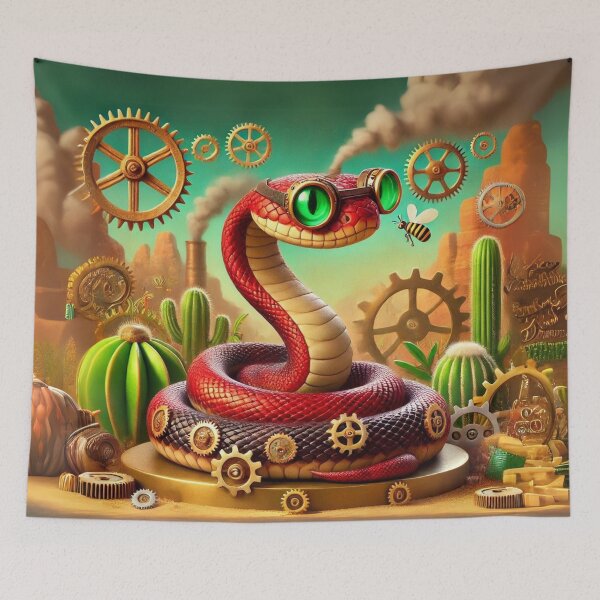 Item preview, Steampunk Red Diamondback Rattlesnake designed and sold by Sillytoe.