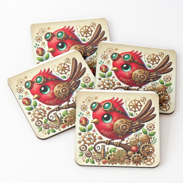 Item preview, Steampunk Red Finch designed and sold by Sillytoe.