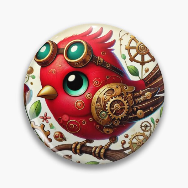 Item preview, Steampunk Red Finch designed and sold by Sillytoe.