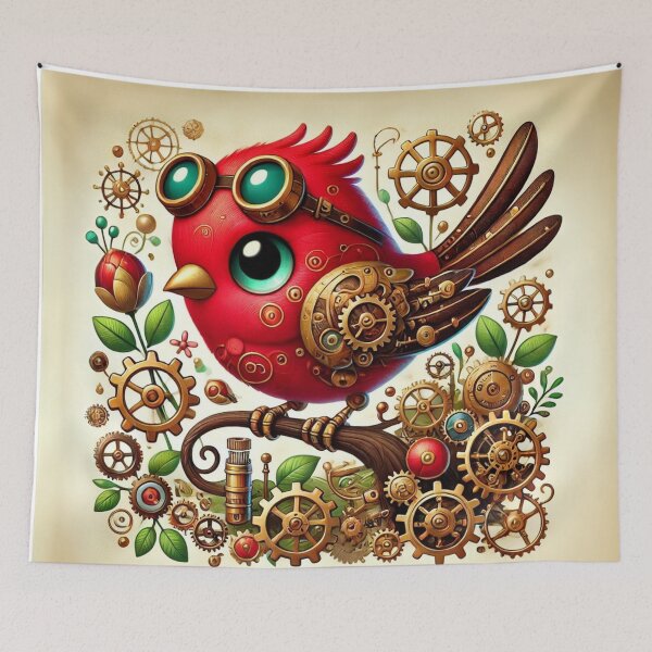 Item preview, Steampunk Red Finch designed and sold by Sillytoe.