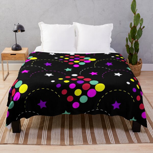 Item preview, A bright pattern of stars and circles on black designed and sold by ANVivid.
