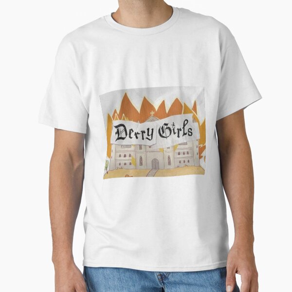 Vista previa del artículo con la obra «Póster con el título de Derry Girls», diseñado y vendido por Mowgv.