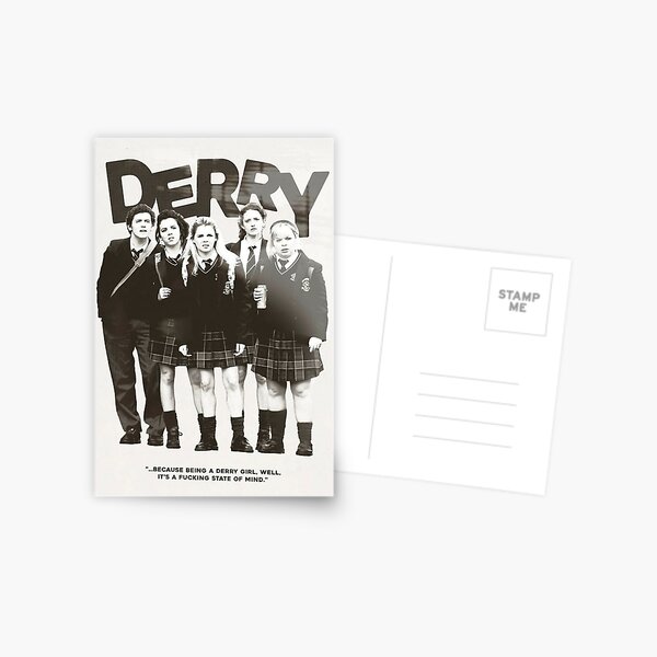 Item preview, Derry Girls Monochrome Black White Fan Poster designed and sold by Mowgv.