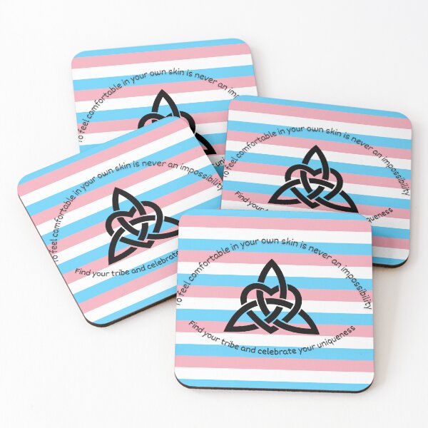 Item preview, Transgender flag with Triquetra Celtic knot designed and sold by DeaHeidiDesigns.